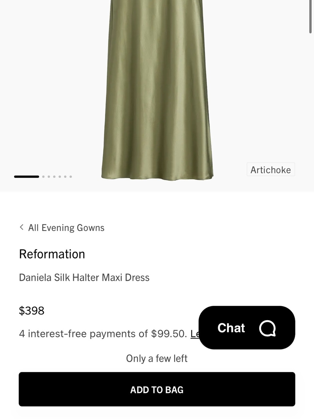Reformation Daniela Silk Halter Maxi Dress - Picture 4 of 8